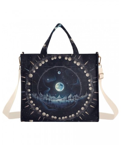 Sun and Moon Corduroy Tote Bag for Women Hobo Crossbody Bag Purse Stylish Shoulder Handbag Messenger Bags, S $11.98 Totes