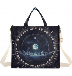 Sun and Moon Corduroy Tote Bag for Women Hobo Crossbody Bag Purse Stylish Shoulder Handbag Messenger Bags, S $11.98 Totes