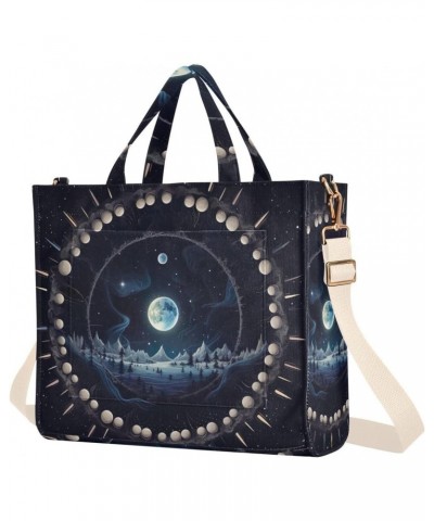 Sun and Moon Corduroy Tote Bag for Women Hobo Crossbody Bag Purse Stylish Shoulder Handbag Messenger Bags, S $11.98 Totes