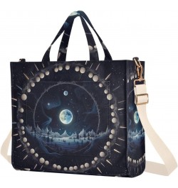 Sun and Moon Corduroy Tote Bag for Women Hobo Crossbody Bag Purse Stylish Shoulder Handbag Messenger Bags, S $11.98 Totes