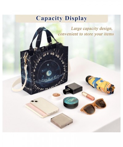 Sun and Moon Corduroy Tote Bag for Women Hobo Crossbody Bag Purse Stylish Shoulder Handbag Messenger Bags, S $11.98 Totes