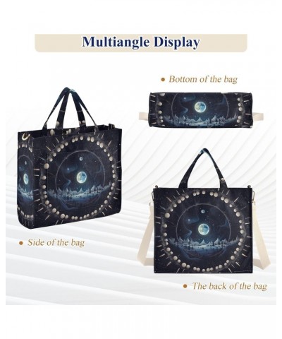 Sun and Moon Corduroy Tote Bag for Women Hobo Crossbody Bag Purse Stylish Shoulder Handbag Messenger Bags, S $11.98 Totes