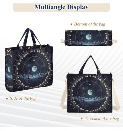 Sun and Moon Corduroy Tote Bag for Women Hobo Crossbody Bag Purse Stylish Shoulder Handbag Messenger Bags, S $11.98 Totes