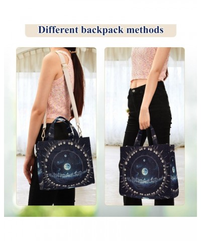 Sun and Moon Corduroy Tote Bag for Women Hobo Crossbody Bag Purse Stylish Shoulder Handbag Messenger Bags, S $11.98 Totes