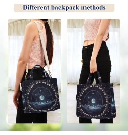 Sun and Moon Corduroy Tote Bag for Women Hobo Crossbody Bag Purse Stylish Shoulder Handbag Messenger Bags, S $11.98 Totes