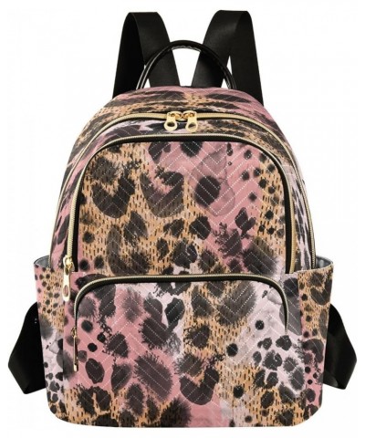 Backpack Purse for Women Animal Pink Black Brown Skin Leopard Casual Shoulder Bag Small Backpack S Small $14.82 Backpacks