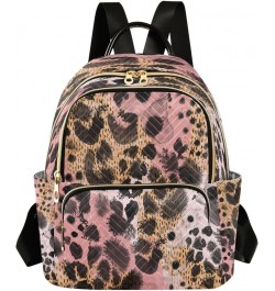 Backpack Purse for Women Animal Pink Black Brown Skin Leopard Casual Shoulder Bag Small Backpack S Small $14.82 Backpacks