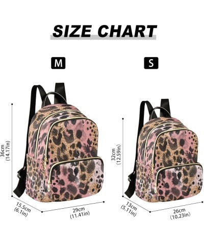 Backpack Purse for Women Animal Pink Black Brown Skin Leopard Casual Shoulder Bag Small Backpack S Small $14.82 Backpacks