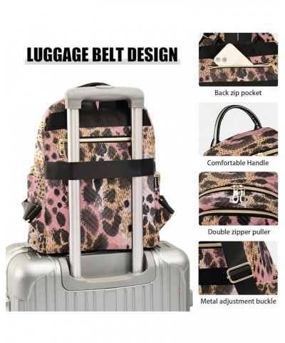 Backpack Purse for Women Animal Pink Black Brown Skin Leopard Casual Shoulder Bag Small Backpack S Small $14.82 Backpacks