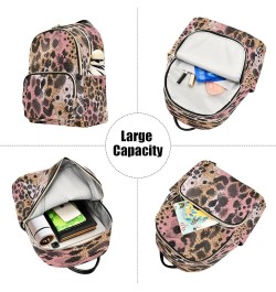 Backpack Purse for Women Animal Pink Black Brown Skin Leopard Casual Shoulder Bag Small Backpack S Small $14.82 Backpacks