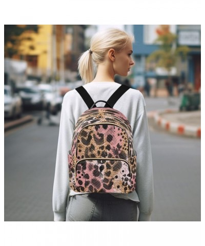 Backpack Purse for Women Animal Pink Black Brown Skin Leopard Casual Shoulder Bag Small Backpack S Small $14.82 Backpacks