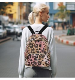 Backpack Purse for Women Animal Pink Black Brown Skin Leopard Casual Shoulder Bag Small Backpack S Small $14.82 Backpacks