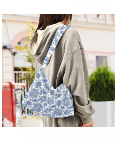 Asian Style Boho Plush Underarm Bag Women's Tote Handbags Fluffy Shoulder Bag Purse Lightweight Tote Bags Travel Purses for G...