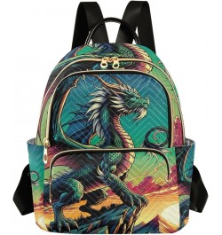 Butterflies on Blue Backpack Purse Quilted Small Travel Purse Sun Rise and Dragon Small $15.98 Backpacks