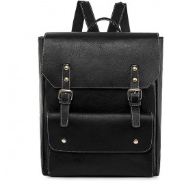 Retro Backpack Soft Leather Casual Women's Backpack Travel Bag Women's Bag Coffee Black $36.43 Backpacks