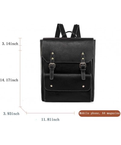 Retro Backpack Soft Leather Casual Women's Backpack Travel Bag Women's Bag Coffee Black $36.43 Backpacks