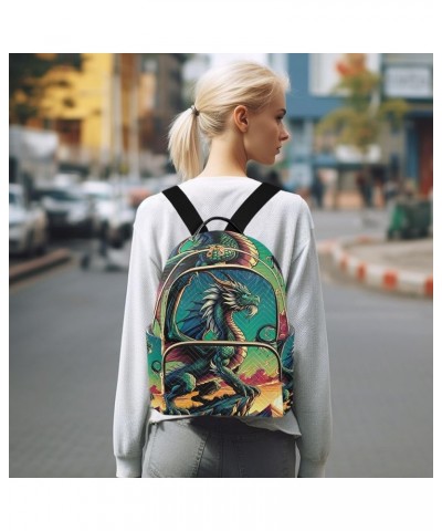 Butterflies on Blue Backpack Purse Quilted Small Travel Purse Sun Rise and Dragon Small $15.98 Backpacks