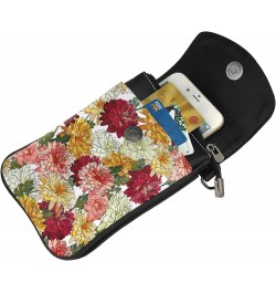 Vintage Flowers Small Crossbody Phone Bags for Women Leather Cell Phone Purse Lightweight Cell Phone Wallet Girls Shoulder Ba...