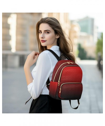 Gradient Dark Red Backpack for Women, Shoulder Bag Lightweight Mini Backpack Casual Daypack Back Pack Small(11.41'' x 6.1'' x...