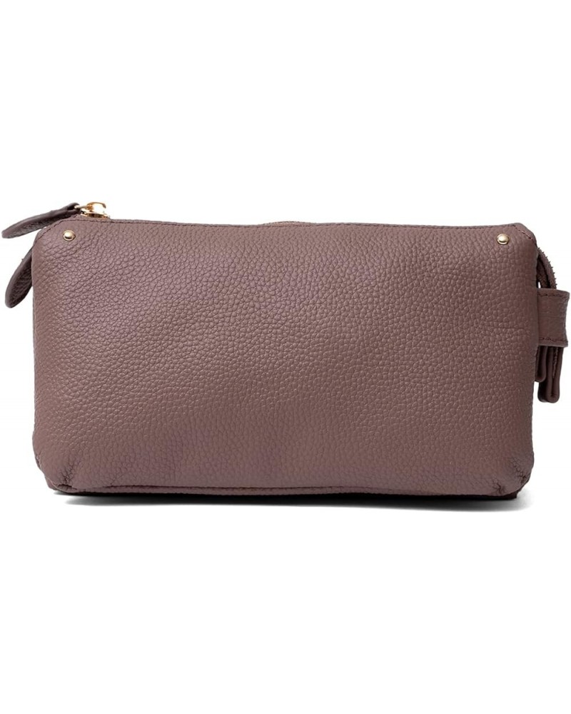 Cowhide Leather Wallet Pochette Old Plum $24.90 Shoulder Bags