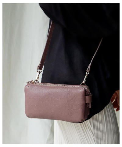 Cowhide Leather Wallet Pochette Old Plum $24.90 Shoulder Bags