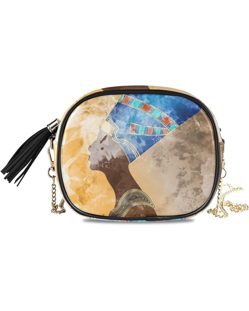 Women's Queen Egypt African Woman Crossbody Bag Fashion Purses Bag Cross Body Bag Shoulder Handbag with Adjustable Chain Stra...