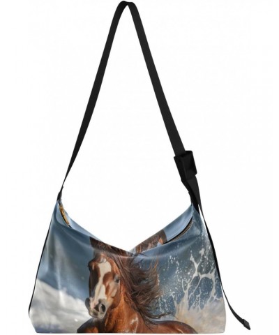 Horse Crossbody Bag for Women Men with Adjustable Strap PU Leather Shoulder Hobo Purse Bag 20854452 $18.14 Shoulder Bags