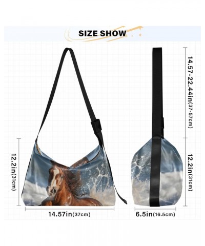 Horse Crossbody Bag for Women Men with Adjustable Strap PU Leather Shoulder Hobo Purse Bag 20854452 $18.14 Shoulder Bags