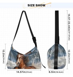 Horse Crossbody Bag for Women Men with Adjustable Strap PU Leather Shoulder Hobo Purse Bag 20854452 $18.14 Shoulder Bags