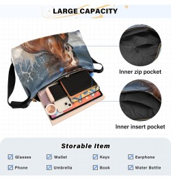 Horse Crossbody Bag for Women Men with Adjustable Strap PU Leather Shoulder Hobo Purse Bag 20854452 $18.14 Shoulder Bags