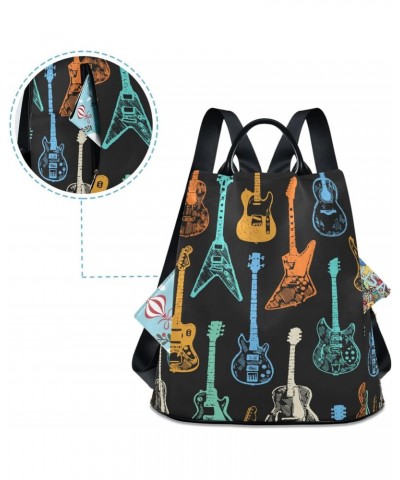 Electric Acoustic Guitar Womens Backpack Purse Travel Backpack Anti Theft Shoulder Bag Satchel Bags for Ladies Work Travel Wo...