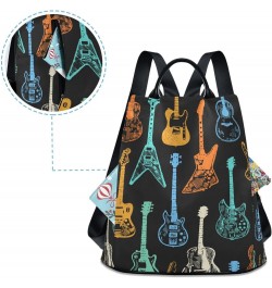 Electric Acoustic Guitar Womens Backpack Purse Travel Backpack Anti Theft Shoulder Bag Satchel Bags for Ladies Work Travel Wo...