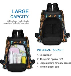 Electric Acoustic Guitar Womens Backpack Purse Travel Backpack Anti Theft Shoulder Bag Satchel Bags for Ladies Work Travel Wo...