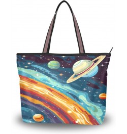 Women Tote Bags Space Planet Galaxy Top Handle Satchel Handbags Shoulder Bag for Shopping 20853754 $10.50 Totes