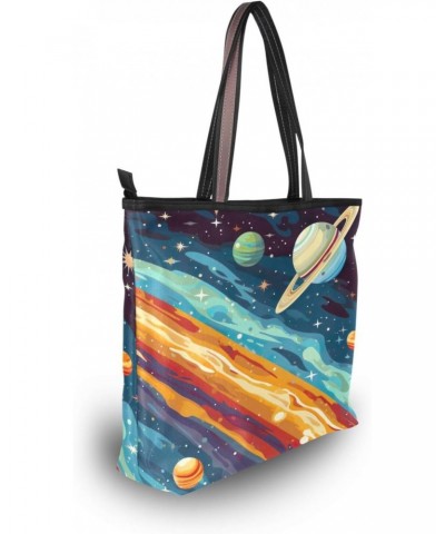 Women Tote Bags Space Planet Galaxy Top Handle Satchel Handbags Shoulder Bag for Shopping 20853754 $10.50 Totes