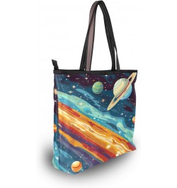 Women Tote Bags Space Planet Galaxy Top Handle Satchel Handbags Shoulder Bag for Shopping 20853754 $10.50 Totes