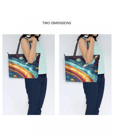 Women Tote Bags Space Planet Galaxy Top Handle Satchel Handbags Shoulder Bag for Shopping 20853754 $10.50 Totes