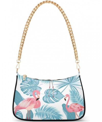 Flamingo Shoulder Bag for Women Small Purse Evening Bag Ladies Shoulder Purses with Chain Strap for Girl $13.20 Shoulder Bags