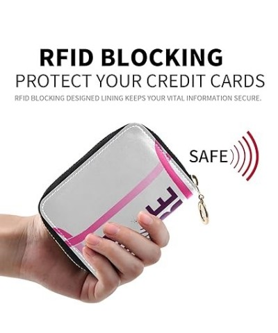 Breast Cancer Pink Ribbons Human Hands Credit Card Coin wallet, RFID Blocking Compact Women Leather Card Holder, Key Change O...