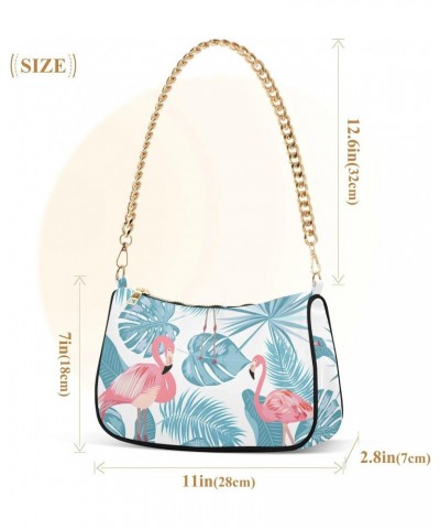 Flamingo Shoulder Bag for Women Small Purse Evening Bag Ladies Shoulder Purses with Chain Strap for Girl $13.20 Shoulder Bags