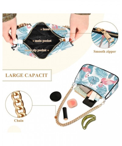 Flamingo Shoulder Bag for Women Small Purse Evening Bag Ladies Shoulder Purses with Chain Strap for Girl $13.20 Shoulder Bags