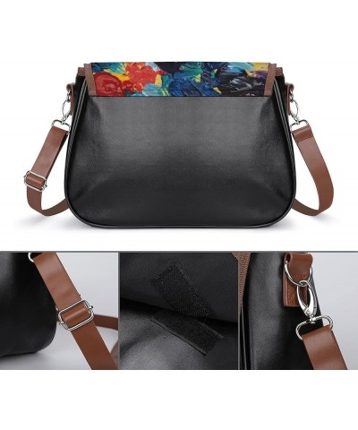 Fashion Crossbody Bags Women's Shoulder Bags Classic City Leather Satchels Hobo Bags Beam Red White Color2 $20.63 Hobo Bags