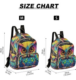 Paris Slogan Quilted Backpack Women's Mini Backpack Purse Anti Theft Travel Backpack Colorful Owl on Branch Medium $14.69 Bac...