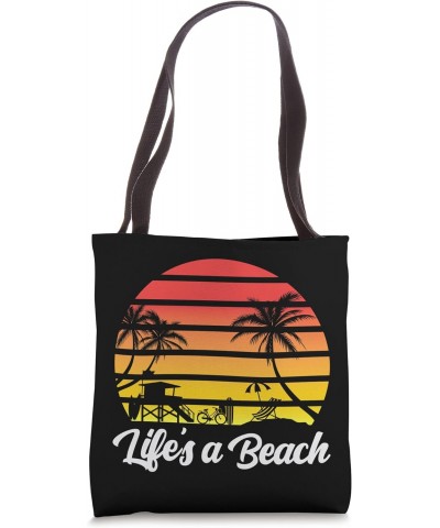 Retro Life Is A Beach Summer Vintage Surfing Funny Summer Tote Bag $11.43 Totes