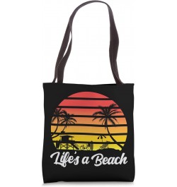 Retro Life Is A Beach Summer Vintage Surfing Funny Summer Tote Bag $11.43 Totes