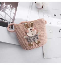 Cute Woven Little Girls Purses Straw Summer Beach Crossbody Bag Snacks Handbags Tote Bag (cream) Pink $8.90 Wallets