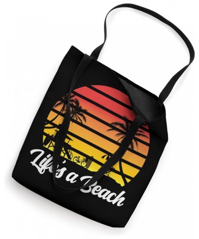 Retro Life Is A Beach Summer Vintage Surfing Funny Summer Tote Bag $11.43 Totes