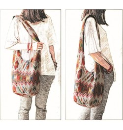 Shoulder Bag for women Hippie Crossbody Bag Bohemian Satchel Printed Cotton Linen Hobo Bag Purse Style 14 $13.15 Totes