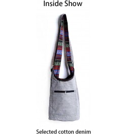 Shoulder Bag for women Hippie Crossbody Bag Bohemian Satchel Printed Cotton Linen Hobo Bag Purse Style 14 $13.15 Totes