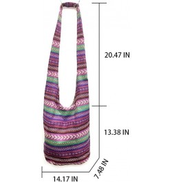 Shoulder Bag for women Hippie Crossbody Bag Bohemian Satchel Printed Cotton Linen Hobo Bag Purse Style 14 $13.15 Totes